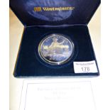 Westminster Mint cased commemorative sterling silver large coin 2010 65th Anniversary of VE Day,