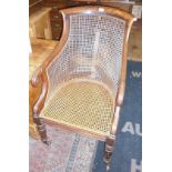 Regency mahogany scroll arm berger library chair (some restoration needed)
