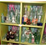 Collection of assorted glass bottles, inc. printed milk bottles and chemists, etc.