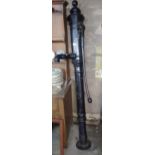 Large 19th c. cast iron water pump, 6'4"