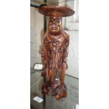 Chinese carved hardwood figure, 38cms