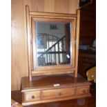 Edwardian mahogany vanity mirror with drawers under