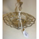 Fine George III silver bon bon dish modelled as a basket with fruit vines and insects. Hallmarked as