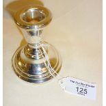 Sterling silver dwarf candlestick - fully hallmarked