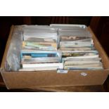 Large box of vintage postcards