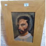 Small contemporary oil portrait on board of St. Paul, 20" x 16" including frame