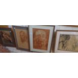 Four framed prints of figures after Augustus John