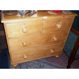 Victorian pine chest of two over two drawers