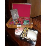 Vintage jewellery box and contents