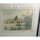 Watercolour of the Budapest Houses of Parliament, by R. Standish Sweeney