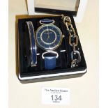 Pierre Cardin 3-piece boxed gift set with wrist watch and bracelets/straps