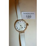 9ct gold cased Waltham wrist watch (Dennison Watch Case Co.)
