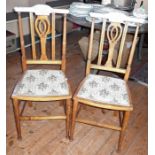 Pair of inlaid Edwardian bedroom chairs