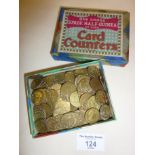 Boxed collection of Spade half guinea coin style gaming tokens