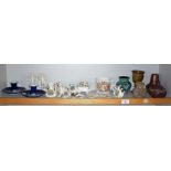 Crested china and studio pottery (one shelf)