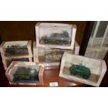Five boxed Atlas Editions diecast vehicles