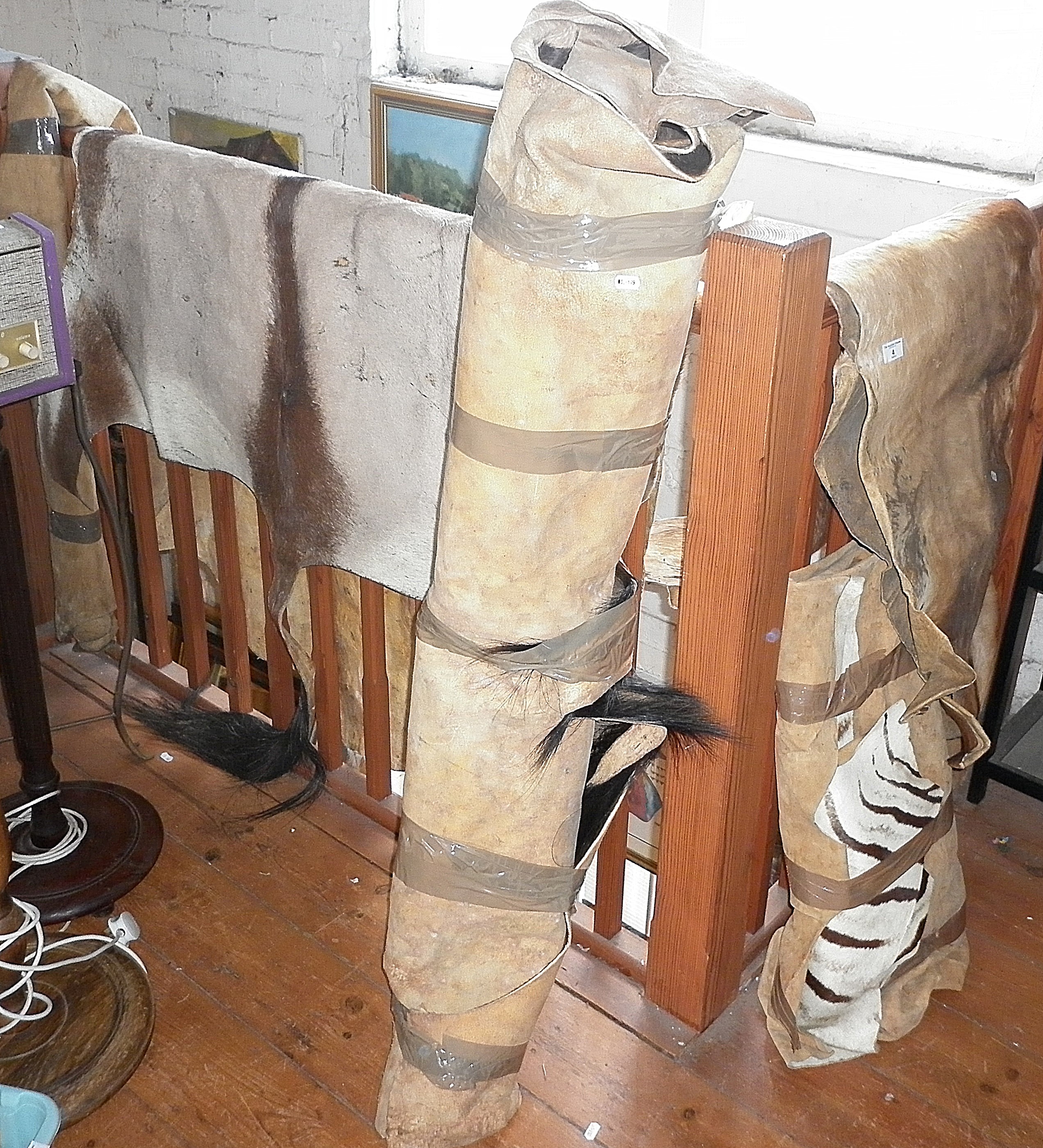 Various animal skins, for rugs or throws etc.