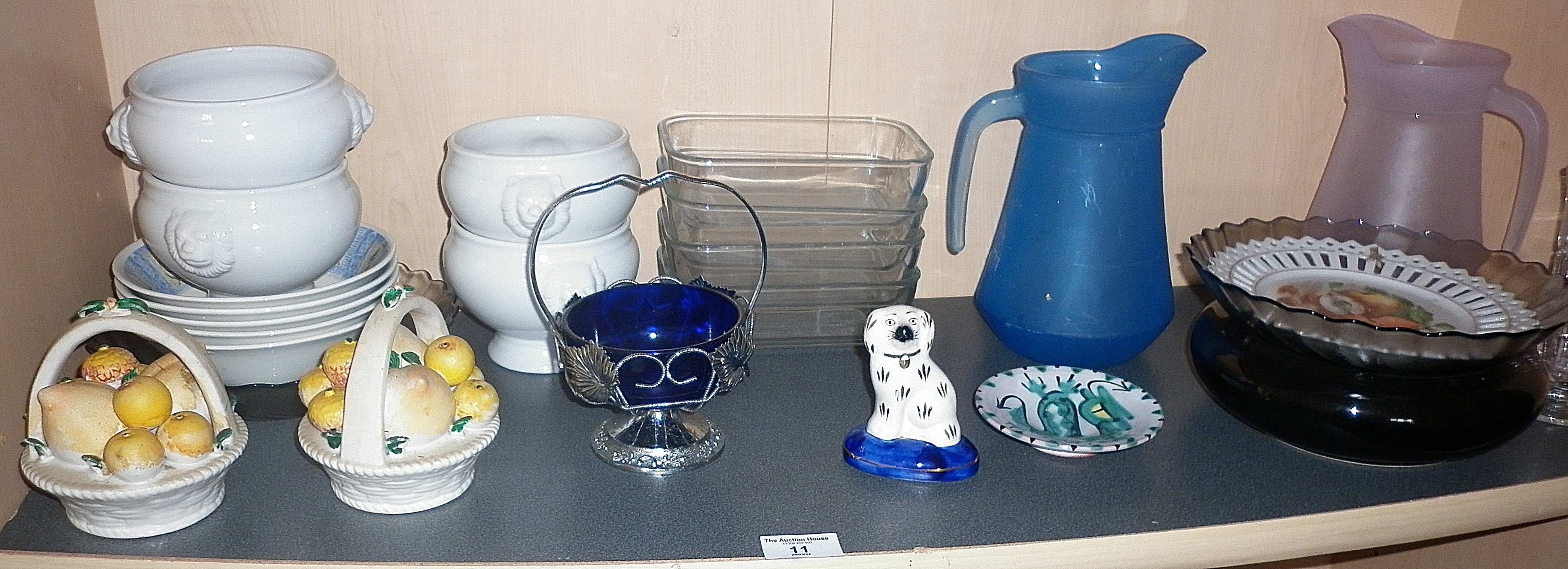 Shelf of glass and ceramics