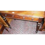 19th c. mahogany writing table with two drawers under