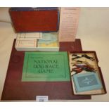 Antique board games - The Cardora National Dog Race game and "Confessions" or "Psychological