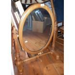 Victorian pine vanity mirror on stand