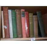 Shelf of hardback books