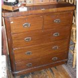 Victorian mahogany chest of drawers, 2 over 3, 96cm wide x 104cm high