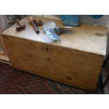 Stripped pine blanket box