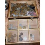 Box of assorted coins