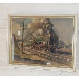 A Terence Cuneo colour print of the Evening Star steam locomotive