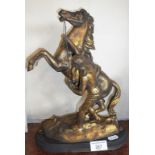 Gilt painted spelter Marley horse