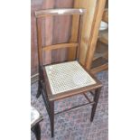 Edwardian mahogany cane seated bedroom chair