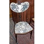 Art Nouveau William Morris style ebonised standard chair