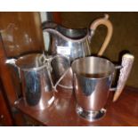 Pinder Bros. tankard with antler handle, and other silver plate