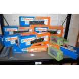 Assorted "Roco" railway carriages (boxed) (9), etc.