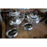 Victorian silver plated four piece teaset by Garrard & Co.