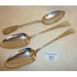 Pair of silver tablespoons hallmarked for London 1810 Peter and William Bateman. Together with a