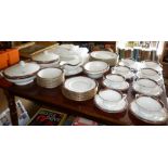 Extensive Royal Worcester "Prince Regent" pattern china dinner service and assorted crochet