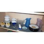 Shelf of glass and ceramics