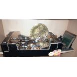 Assorted silver plated items (one shelf)