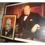 Two framed pictures of Winston Churchill