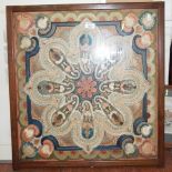Framed Edwardian silkwork panel