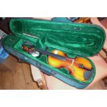 Modern Chinese made violin marked Antoni with case