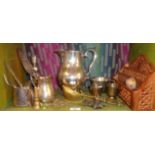 Silver plated pitcher and other silver plate etc.