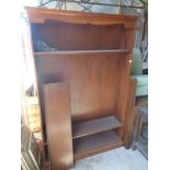 Pair tall mahogany 5 shelf bookshelves