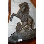 Spelter Marley horse on stand