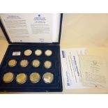 Ten American silver coins - from the Westminster Mint Official Coins of the United States Mint,