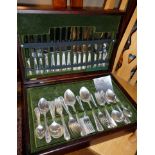 Canteen of silver plated cutlery, feather edge pattern