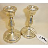 Pair of silver candlesticks fully hallmarked