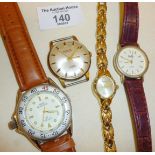 Four vintage wrist watches, a Montine, Spirit of Adventure, Reflex and Sekonda